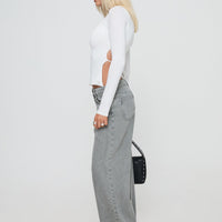 Ellanor Low Rise Straight Leg Jean Washed Grey