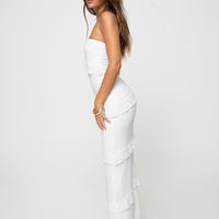 Lasher Strapless Maxi Dress White