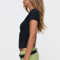 Chronically Online Graphic Top Black
