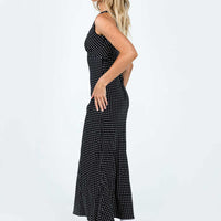Nellie Maxi Dress Black Polka Dot