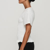 Maybe Tomorrow Ruched Top White