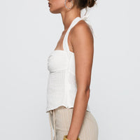 Isabetta Halter Top White Petite