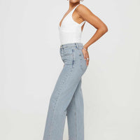 Fawcett High Rise Straight Leg Jeans Light Blue Wash Petite