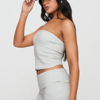Baseline Strapless Rib Top Grey