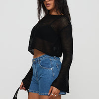Saldana Shorts Mid Blue Denim Petite