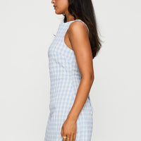 Alfalfa Mini Dress Blue Check