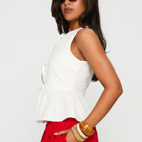 Rosellah Tie Up Top White