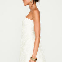 Heaven Sent Strapless Mini Dress White