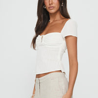 Isabetta Short Sleeve Top White