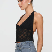 Only Angel Halter Top Black