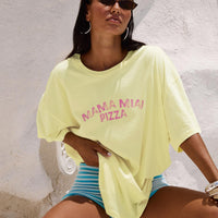 Made With Love Graphic Top Pastel Yellow