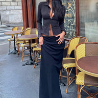 Jodie Maxi Skirt Black Petite