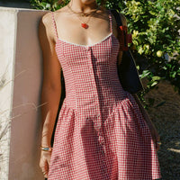Toulouse Mini Dress Red Gingham