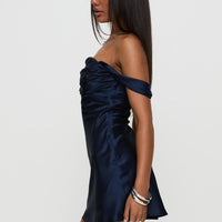 Zabbarra Off The Shoulder Mini Dress Navy