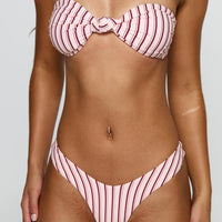 Tamrali Bandeau Bikini Top Pale Pink Stripe