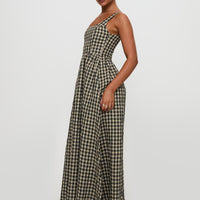 Cartmel Check Maxi Dress Black / Cream