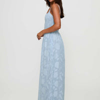 Angeleina Maxi Dress Blue Floral