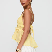 Blondelle Frill Detail Top Yellow