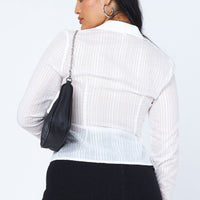 Nial Long Sleeve Top White
