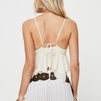 Laren Flutter Cami Top Ivory
