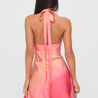 Laleisa Beaded Halter Mini Dress Multi