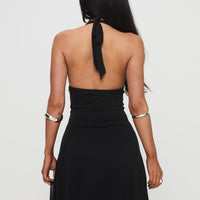 Tinisie Halter Mini Dress Black