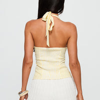 Old Friend Halter Top Yellow Stripe