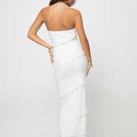 Lasher Strapless Maxi Dress White