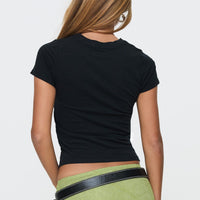 Chronically Online Graphic Top Black