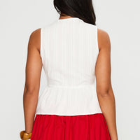 Rosellah Tie Up Top White