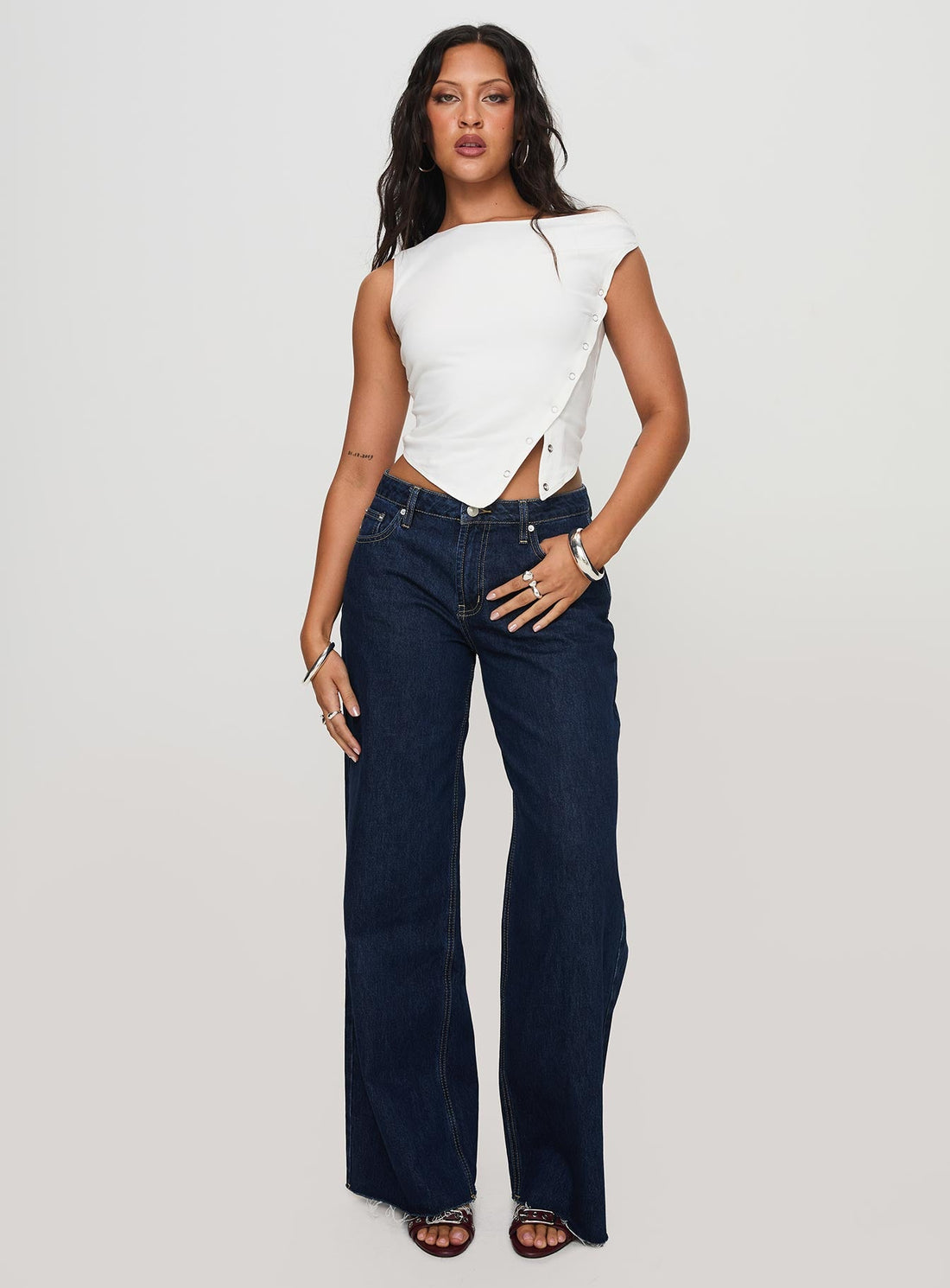 Darla Low Rise Straight Leg Jean Dark Blue Wash