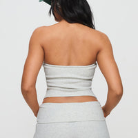 Baseline Strapless Rib Top Grey