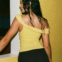 Out Of Office Off Shoulder Top Yellow