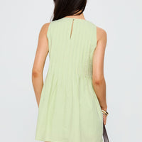 Dreamboat Pleated Mini Dress Matcha