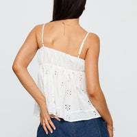 Moving Forward Tie Detail Top White