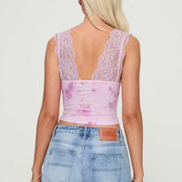 Typha Top Pink Floral