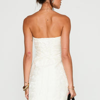 Heaven Sent Strapless Mini Dress White