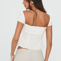Isabetta Short Sleeve Top White