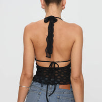 Only Angel Halter Top Black