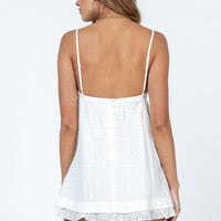 Empress of Love Mini Dress White Embroidery