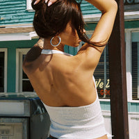 Moderna Halter Lace Top White