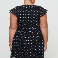 I Guess So Mini Dress Black Polka Dot
