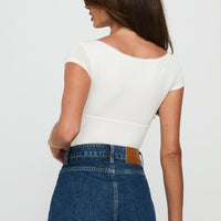Loveydove Short Sleeve Bodysuit White