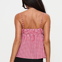 Mirabellah Frill Top Red Gingham