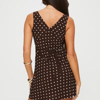 Nellie Mini Dress Brown Polka Dot