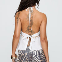 Calgary Bead Trim Top White