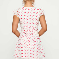 I Guess So Mini Dress White / Burgundy