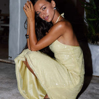 Sun Salutations Halter Top Yellow