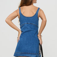 Rautha Denim Mini Dress Mid Wash