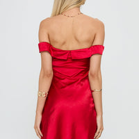 Alizae Off Shoulder Mini Dress Red